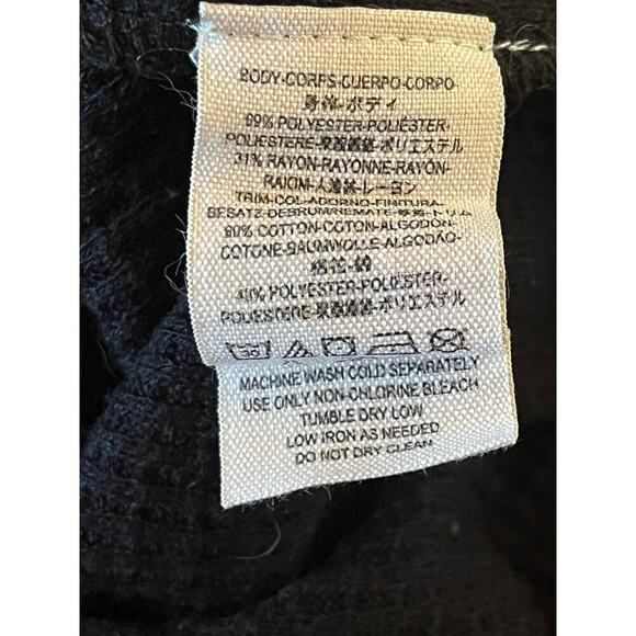 Free People We The Free black waffle knit blouse. Buttons. Womens XS - Picture 7 of 7